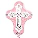 Little Miracle Girl Pink & Gray Cross - Confetti and Balloon Party Decorations - Combo Kit