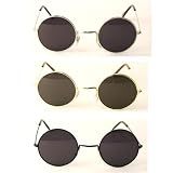 John Lennon Style Sunglasses - Classic Colors w/ Microfiber Case - 133SD - Black / Smoke