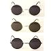 John Lennon Style Sunglasses - Classic Colors w/ Microfiber Case - 133SD - Black / Smoke
