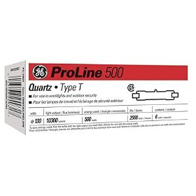 GE 24931 Proline500 Quartz T3 130V 500-Watt Light Bulb, 6-Pack