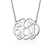 Fancy Monogram Necklace in 925 Sterling Silver - Customize This Pendant with Your Initials (22)