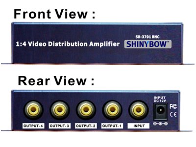 4-WAY SHINYBOW COMPOSITE VIDEO DISTRIBUTION AMPLIFIER, A/V Amplifiers/Extenders/Converters, Electronics and Computers
