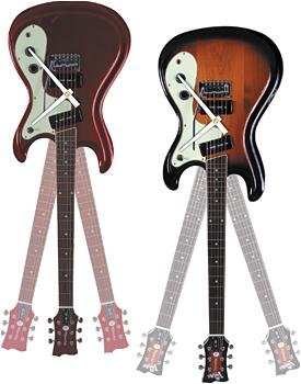 MusicalInstruments: Gear One Pendulum Style Guitar Wall Clock, Sunburst*
