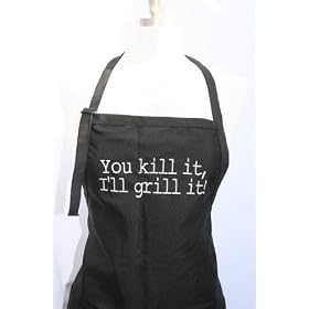 Black You Kill It, I'll Grill It Embroidered Apron