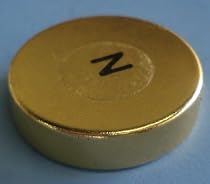 "Applied Magnets" - MAGNETIC THERAPY FOR PAIN RELIEF 24kt Gold Coated 1" x 1/4" Rare Earth Neodymium Therapy Magnet