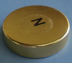 Neodymium Rare Earth Magnet Disc Gold 1.5" x 3/8" Magnetic Therapy