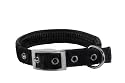 Large Solid Adjustable Soft-Padded Pet Collar with Alloy Buckle, Black