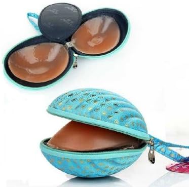 Invisible Silica Gel Bra Underwear Bag Travel Bra Portable Storage Bag-Blue
