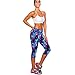 Shensee Women High Waist Fitness Yoga Sport Pants Printed Stretch Leggings (XL, Purple)