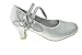 Maggie 5 Little Girls Glitter Heel Platform Dress Pumps Silver