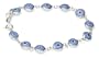 Sterling Silver and Periwinkle Evil Eye Bracelet, 7.25"