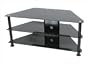Levv Glass Stand For Plasma & LCD TV Up to 42-inch - Black Glass with Black Legs