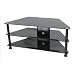 Levv Glass Stand For Plasma & LCD TV Up to 42-inch - Black Glass with Black Legs