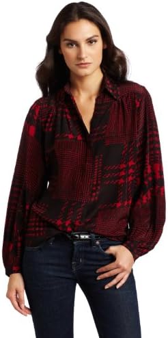Winter Kate Women's Tilapia Crepe Blouse, Crimson, X-Small