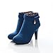 Latasa Women's Fashion Nubuck&velvet Ankle-high High-heel Boots,platform Boots, Buckles Decoration, Zips Side