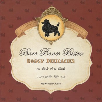 Bare Bones Bistro Animals Art Poster Print by Eugene Tava, 6x6
