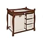 Badger Basket Company Sleigh Style Changing Table with Hamper/3 Baskets in Cherry