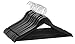Florida Brands 48 Pack Solid Black Wood Suit Hangers | Standard Size Suit Hangers with Non Slip Bar and Precisely Cut Notches| Polished Chrome Hook |Durable Wooden Hangers