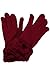 Burgundy Plush Fur Trim Fleece 3 Piece Hat Scarf & Glove Set