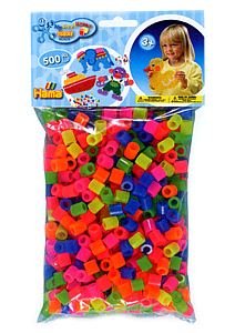 Childrens Toyshop  Toys : Hama Maxi Beads - My First Hama 500 Fluorescent
