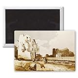 Notre Dame from the Quai St. Bernard (colour.. - 3x2 inch Fridge Magnet - large magnetic button - Magnet