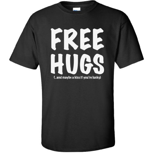 FREE HUGS Short Sleeve T-Shirt in Black – Large FREE HUGS Short Sleeve T-Shirt in Black – Large