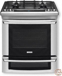 Electrolux EW30DS65G 30" Dual-Fuel Slide-In Range with Wave-Touch Controls and Luxury-Glide Oven Rack, Stainless Steel