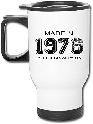 Made In 1976 All Original Parts Stainless AUTO Travel Mug White
