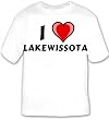 I Love Lakewissota T-shirt Large White