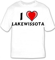 I Love Lakewissota T-shirt Large White