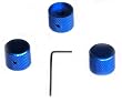 Silverhill Milled Aluminum Guitar Knob, pack of 3, BLUE ANODIZED