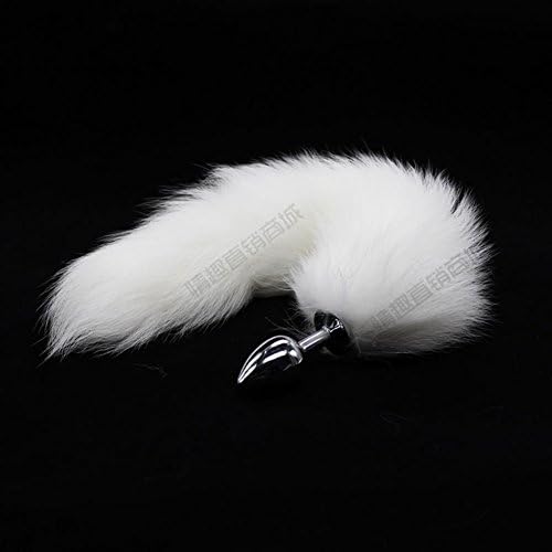 Super Quality White Naughty Fox Tail Fetish Plug Anal Butt