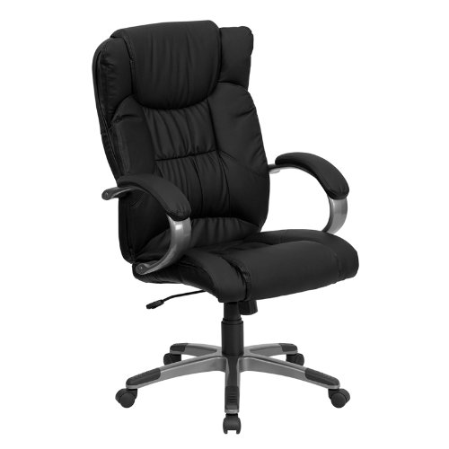 Flash Furniture BT-9088-BK-GG High Back Black Leather Executive Office Chair