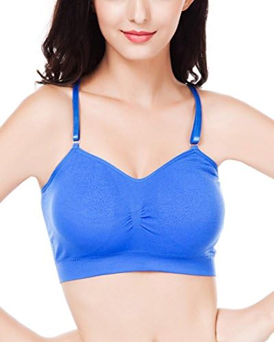 Women's Sexy Sports Yoga Bras Embroidery Lace Camisole Leisure Underwear (XL, blue)