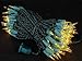 Novelty Lights 50 Feet 100 Bulbs Traditional Incandescent Mini Lights, Yellow on Green Wire with 6