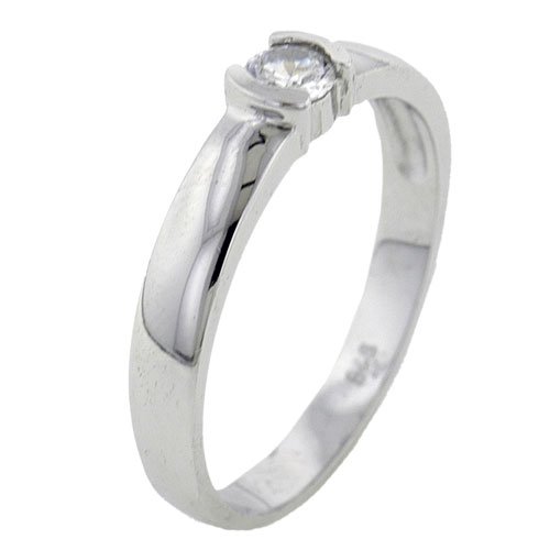 Sterling Silver Round Cut Cz Promise Wedding Engagement Solitaire Ring