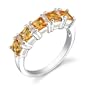 Sterling Silver 1.00 cts Princess Cut Citrine Ring Size 7