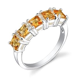 Buy Sterling Silver 1.00 cts Princess Cut Citrine Ring Size 7 by Peora