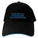 CAPS BLACK EMBROIDERY " WORD ELECTRICAL POWERLINE TRADESPERSON "
