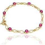 Michael Valitutti 14K Yellow Gold Rubellite Tourmaline Bracelet thumbnail