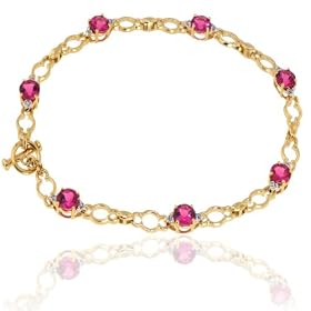 Michael Valitutti 14K Yellow Gold Rubellite Tourmaline Bracelet by