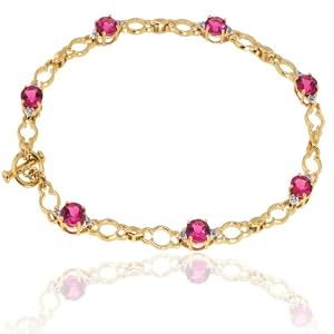 Michael Valitutti 14K Yellow Gold Rubellite Tourmaline Bracelet by