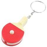 Gino White Light Ping Pong Paddle Table Tennis Bat Keyring Key Chain