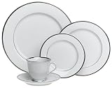 Nikko Ceramics Band of Platinum 20-Piece Dinnerware Set, Service for 4