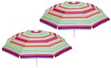 Rio Brands Multi-colored Deluxe 6ft UPF 100+ Beach Umbrella - Set of 2