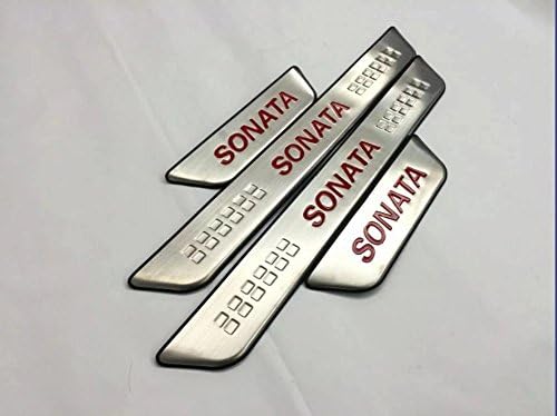 Carboson for Hyundai Sonata Sedan Accessories Stainless Steel Door Sill Threshold Plates 2015 2016 4-pc Set