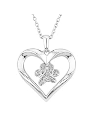 ASPCA Tender Voices Diamond Paw and Heart Pendant 1/20ctw
