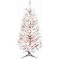 4' Pre-Lit Tinsel Tree - White