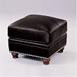 Manchester Dark Brown Leather Ottoman By Coaster Furniture