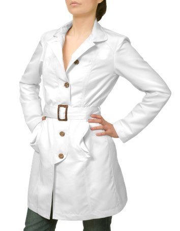 Julia Cocco' White Lightweight Belted Jacket